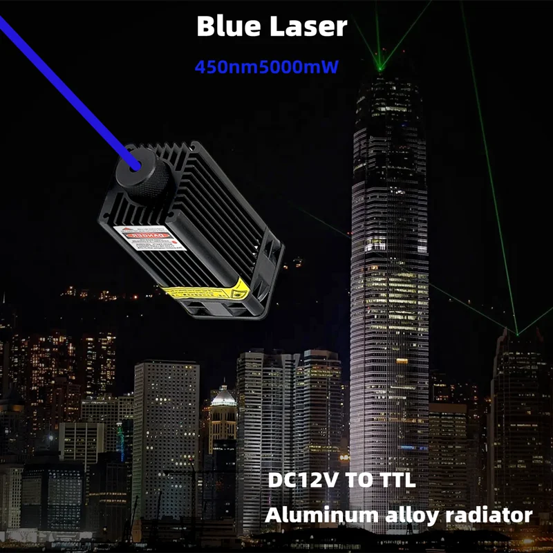 Diode Laser Module - 1PC5000 450nm الضوء الأزرق شعاع الليزر