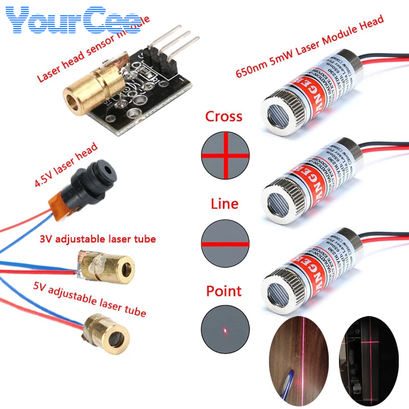 Industrial Laser Line - 2 قطعة 650nm 5mW نقطة حمراء/خط/عبر