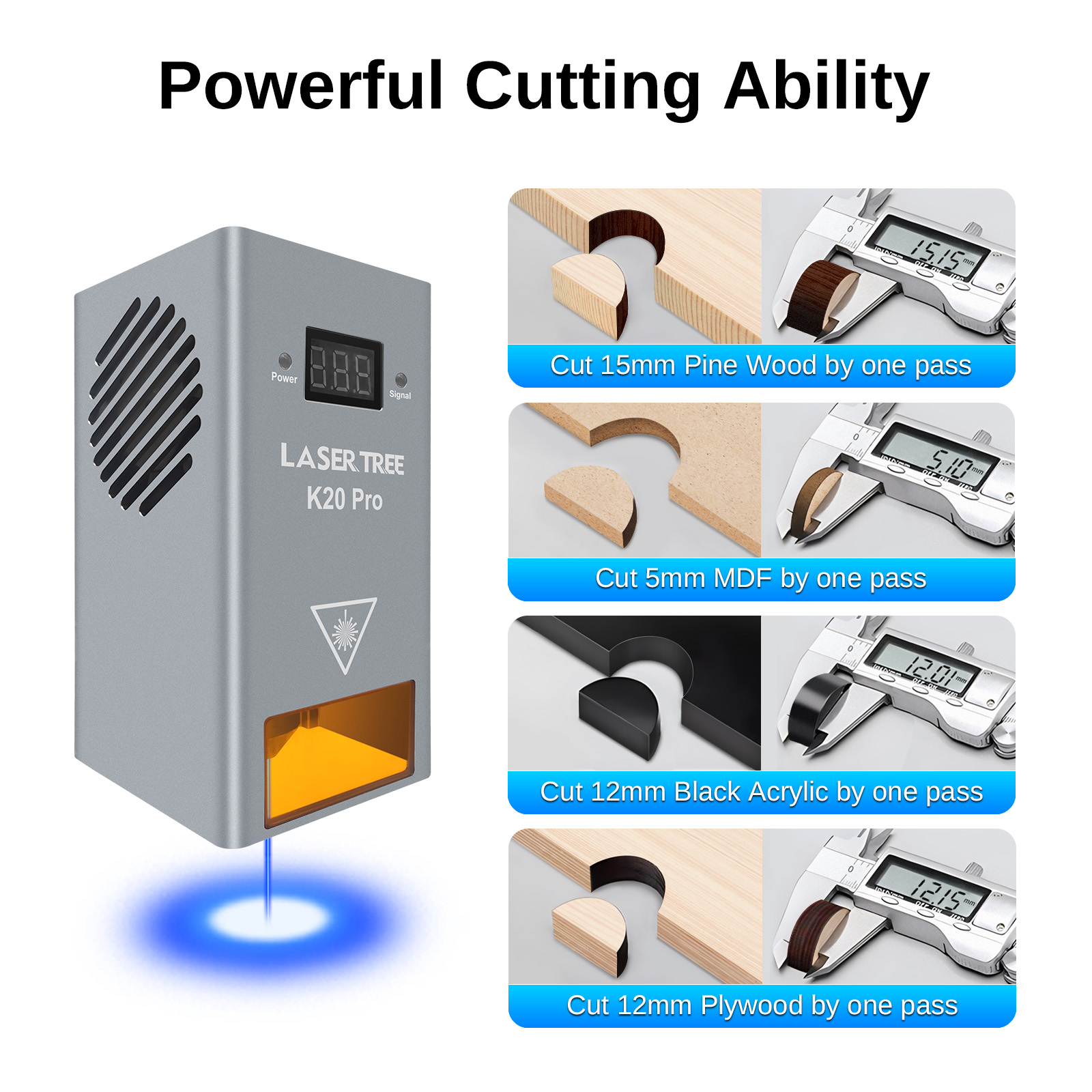 LASER TREE K20 20 واط رأس ليزر - مراجعة Industrial Laser Engraver وسعره